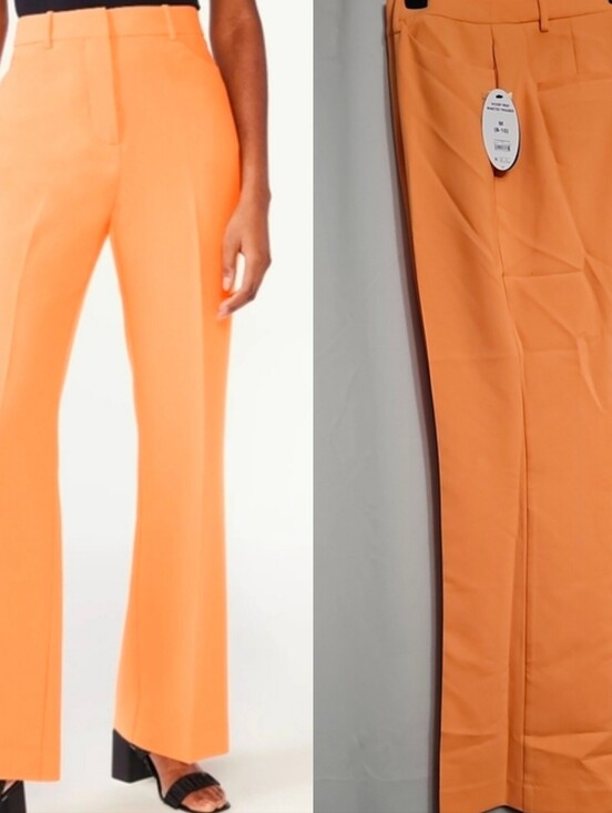 Scoop Pants - Tall High Waisted Trousers Crease Front Size Medium 8-10 Color Pumpkin New
